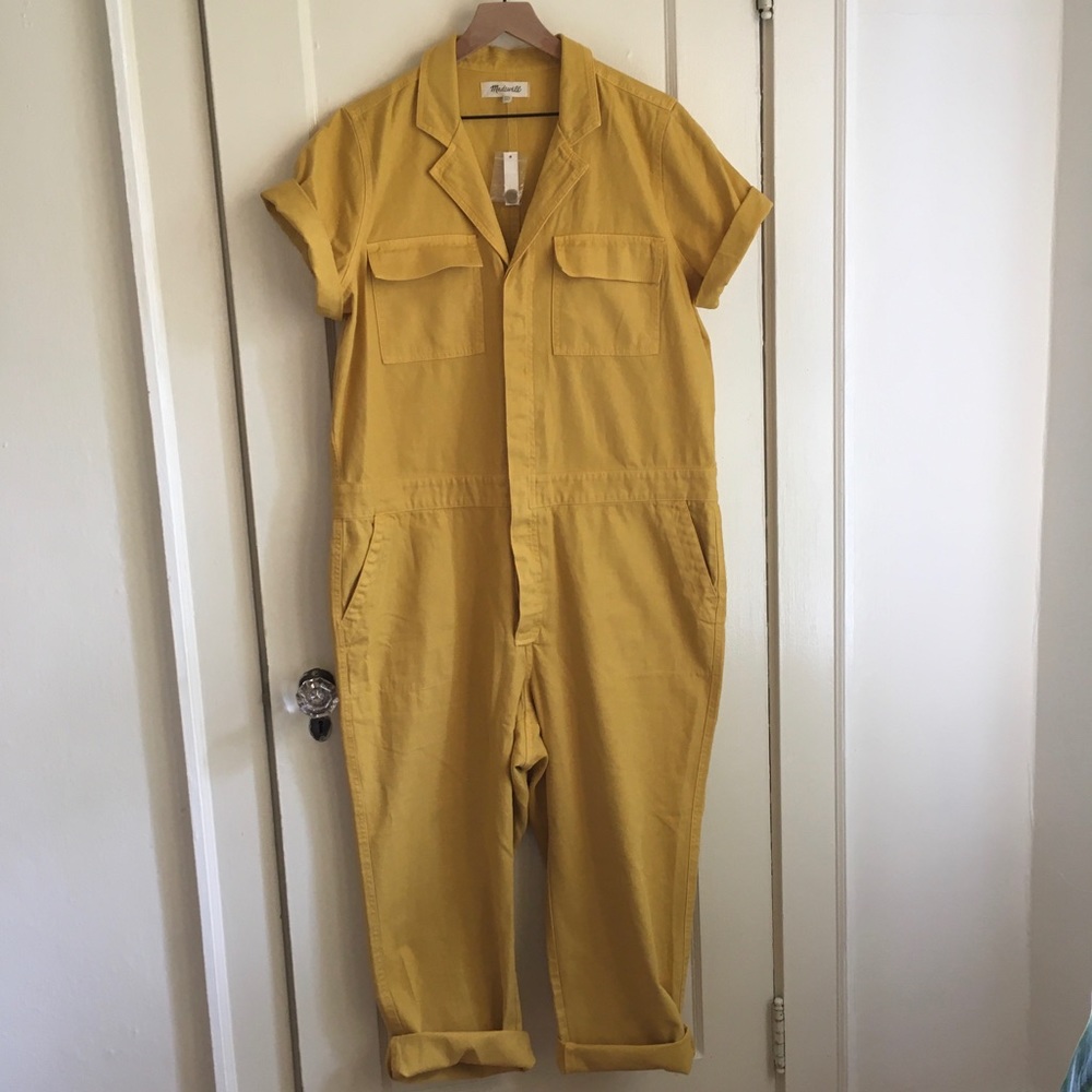 Madewell Yellow Short Sleeved Coverall Jumpsuit
